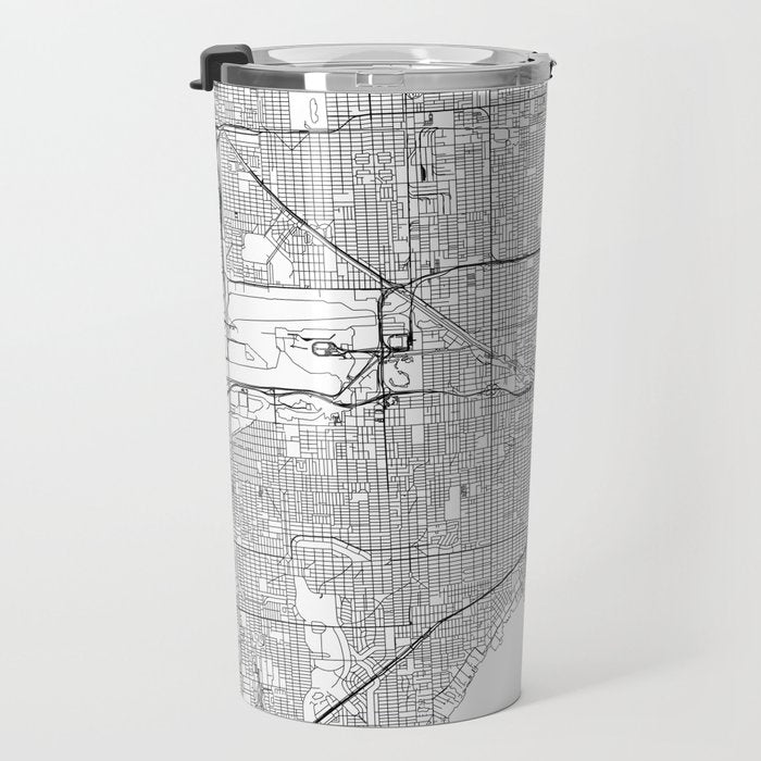 Miami White Map Travel Mug Gallery Image 3