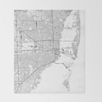 Miami White Map Throw Blanket Gallery Image 2