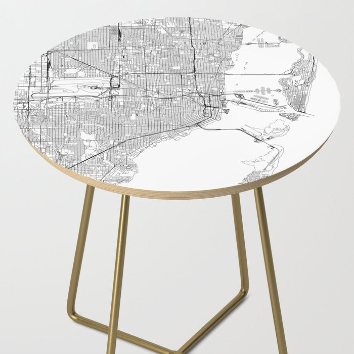 Miami White Map Side Table Gallery Image 2