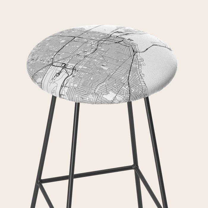 Miami White Map Stool Gallery Image 2