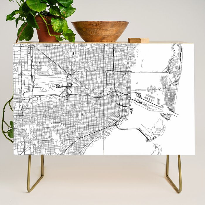Miami White Map Credenza Gallery Image 1