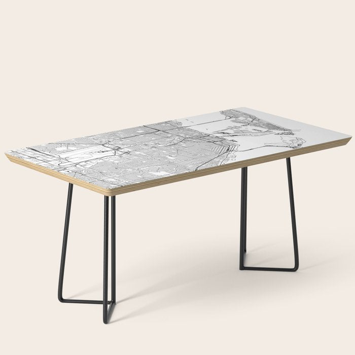 Miami White Map Coffee Table Gallery Image 1
