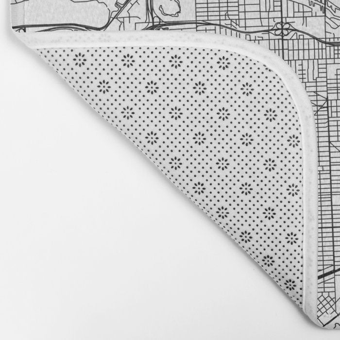 Miami White Map Bath Mat Gallery Image 2