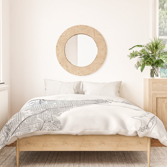 Miami White Map Duvet Cover Gallery Image 3