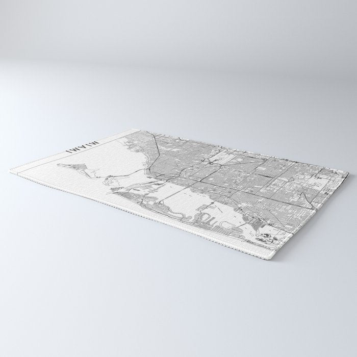 Miami White Map Rug Gallery Image 3