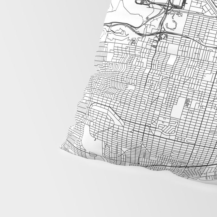 Miami White Map Pillow Sham Gallery Image 4