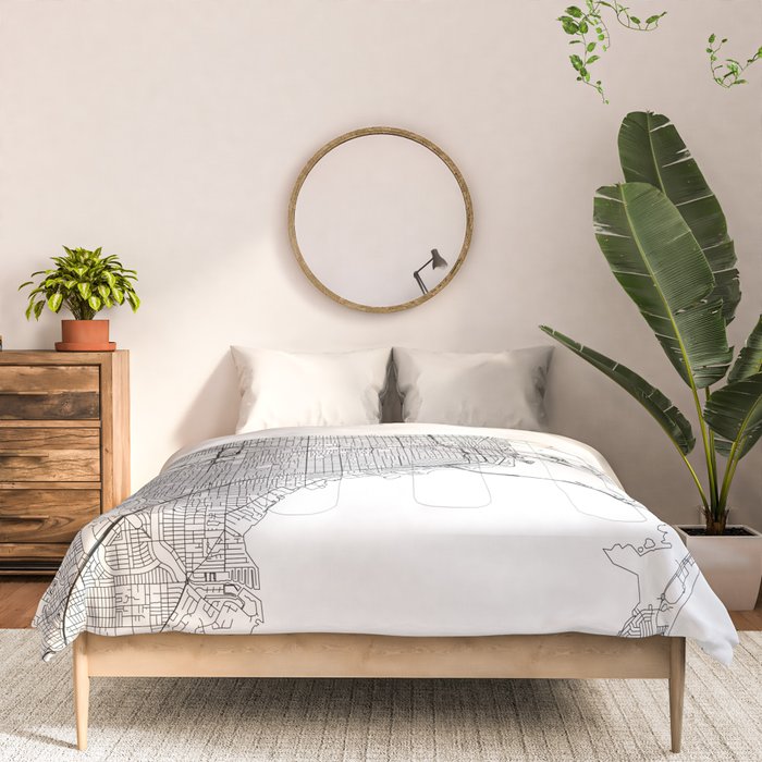 Miami White Map Comforter Gallery Image 3