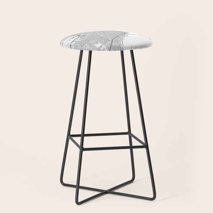 Miami White Map Stool Gallery Image 1