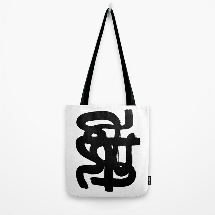 Slithering Ink White Background Tote Bag Gallery Image 2