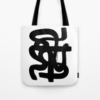Slithering Ink White Background Tote Bag Gallery Image 1