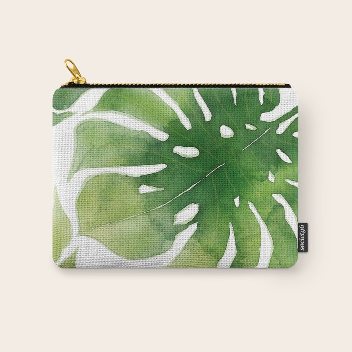 Monstera watercolor I Carry All Pouch Gallery Image 1