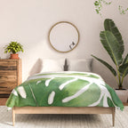 Monstera watercolor I Comforter Gallery Image 3