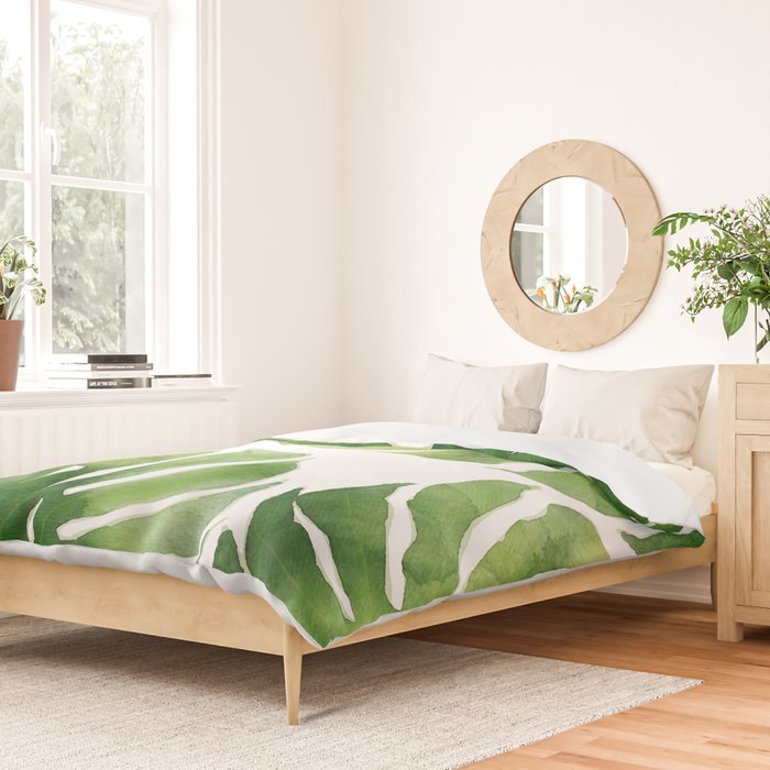 Monstera watercolor I Duvet Cover Gallery Image 2
