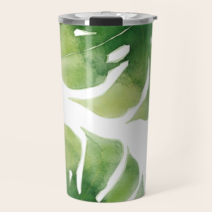 Monstera watercolor I Travel Mug Gallery Image 1