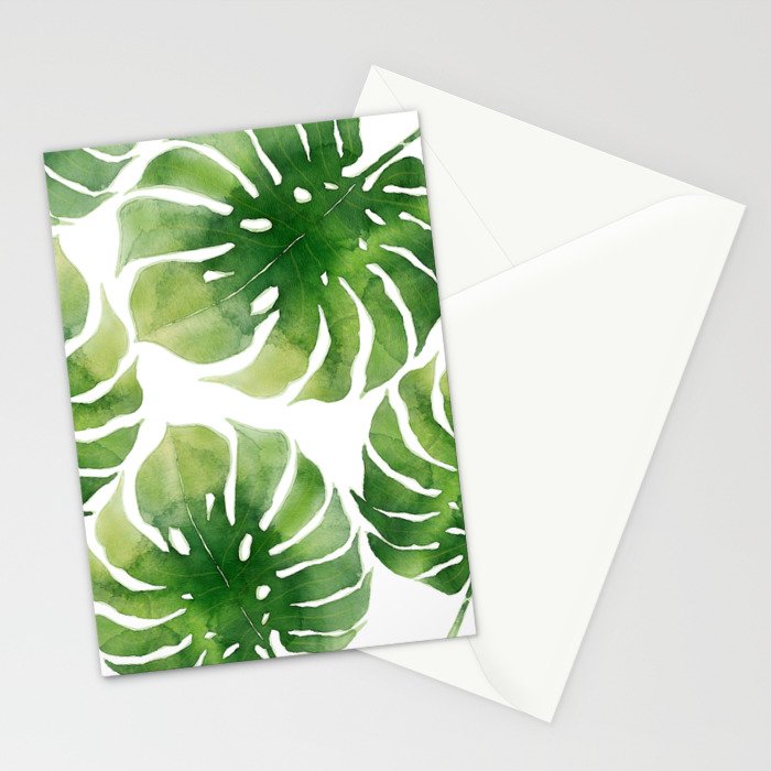 Monstera watercolor I Stationery Card Gallery Image 2
