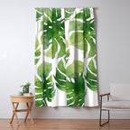 Monstera watercolor I Window Curtain Gallery Image 5
