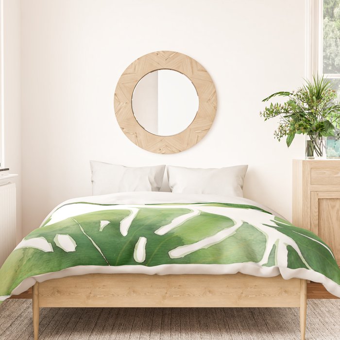 Monstera watercolor I Duvet Cover Gallery Image 3