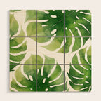 Monstera watercolor I Wood Wall Art Gallery Image 1