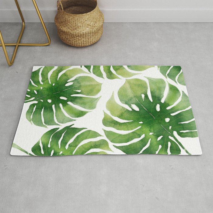 Monstera watercolor I Rug Gallery Image 1
