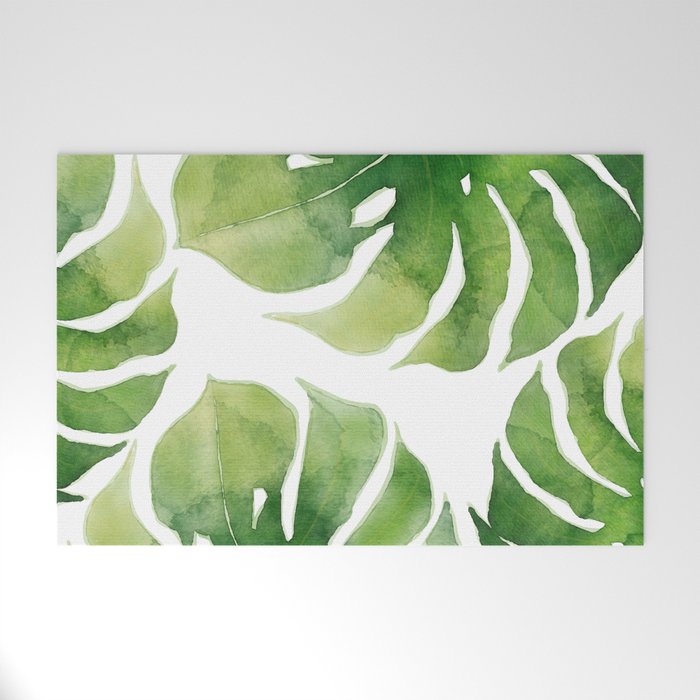 Monstera watercolor I Welcome Mat Gallery Image 1