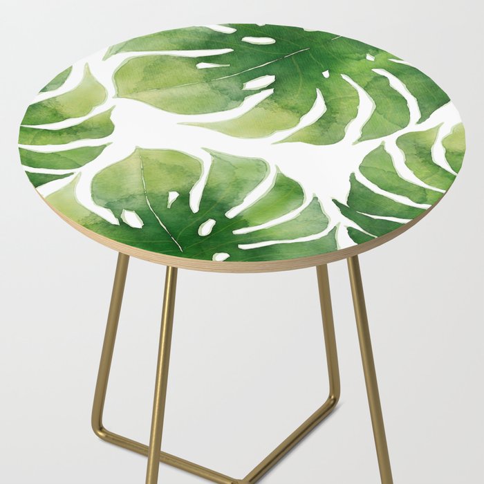 Monstera watercolor I Side Table Gallery Image 2
