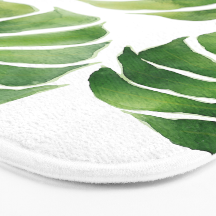 Monstera watercolor I Bath Mat Gallery Image 3