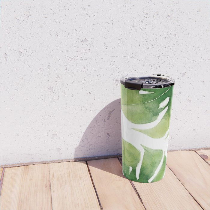 Monstera watercolor I Travel Mug Gallery Image 4