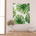 Monstera watercolor I Wall Tapestry Gallery Image 2