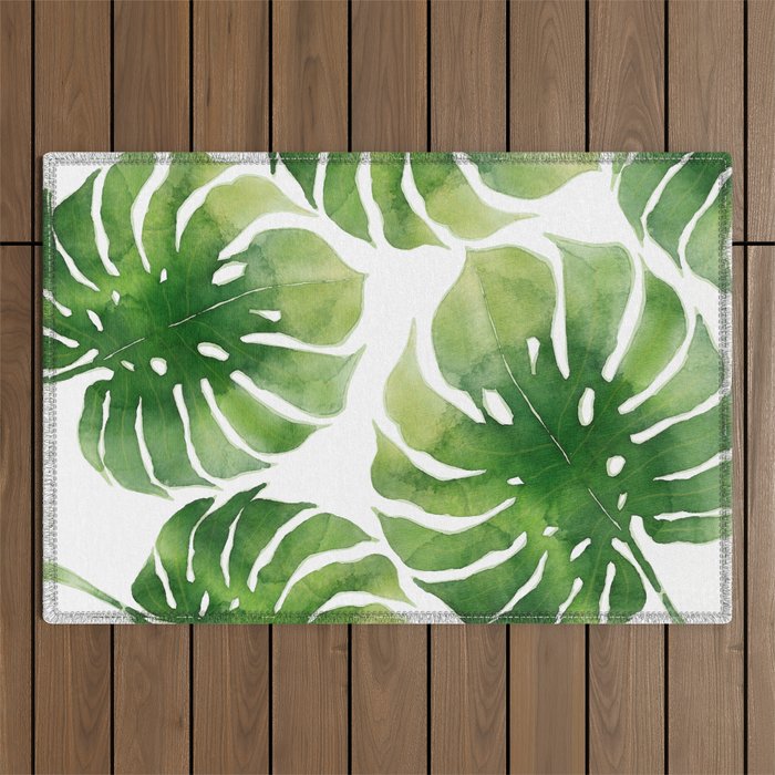 Monstera watercolor I Outdoor Rug Gallery Image 1