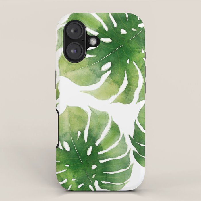 Monstera watercolor I iPhone Case Gallery Image 1