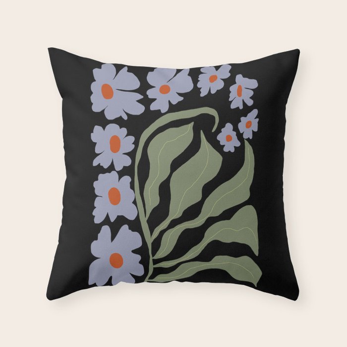 Summer night floral fun Throw Pillow Gallery Image 6