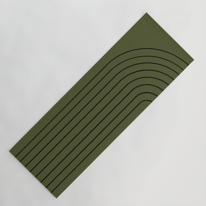 Minimal Arch XII Dark Green Modern Geometric Lines Yoga Mat Gallery Image 1