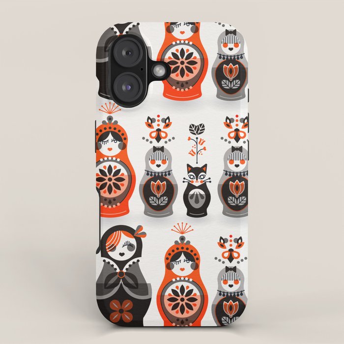 Russian Nesting Dolls - Red & Black iPhone Case Gallery Image 1
