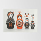 Russian Nesting Dolls - Red & Black Rug Gallery Image 2