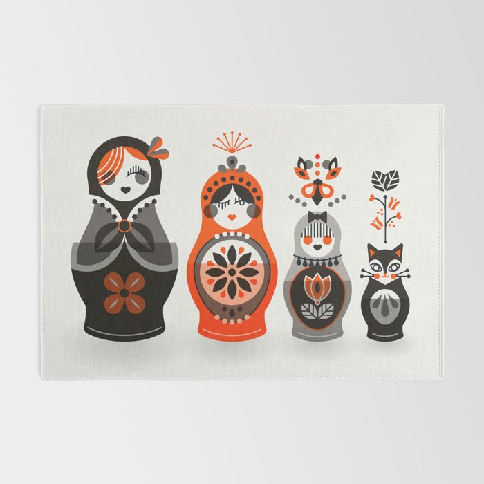 Russian Nesting Dolls - Red & Black Rug Gallery Image 2