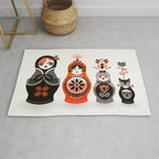 Russian Nesting Dolls - Red & Black Rug Gallery Image 1