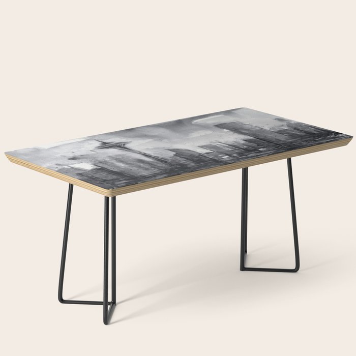 Seattle Skyline Painting Watercolor Black and White Space Needle Coffee Table Gallery Image 1