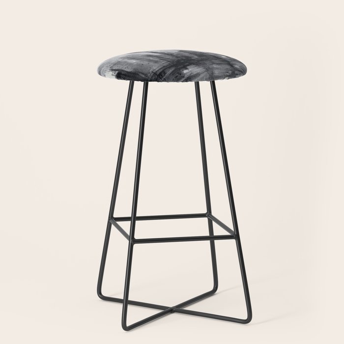 Seattle Skyline Painting Watercolor Black and White Space Needle Stool Gallery Image 1