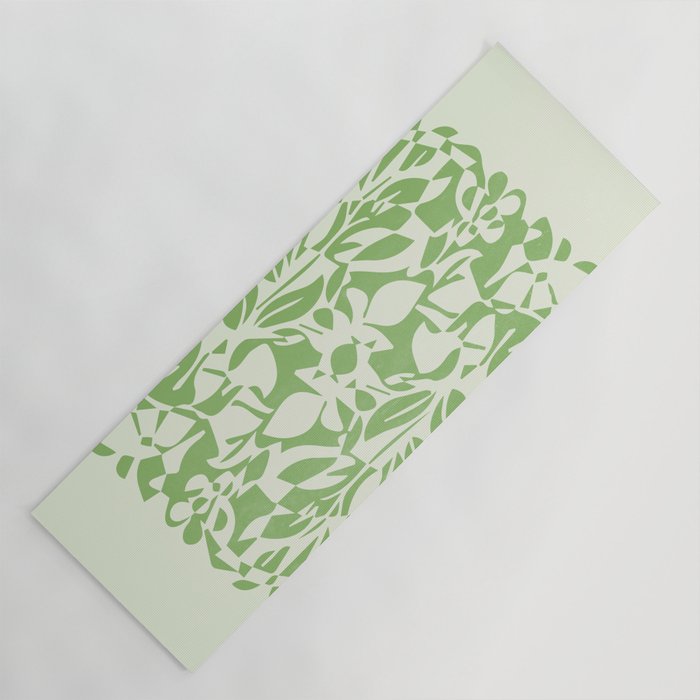 Floral Pattern: Forest Green Edition Yoga Mat Gallery Image 1