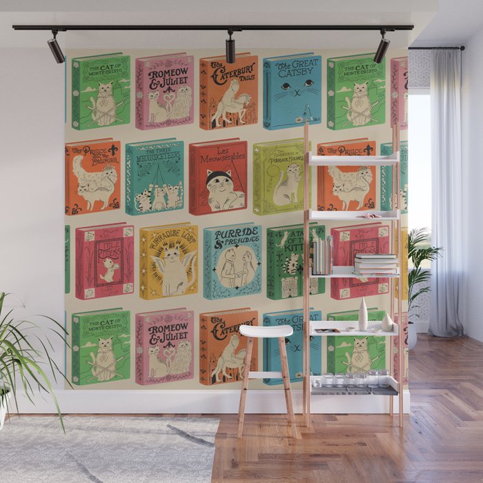 Meowsterpieces of Kiterature - Cat Literature Puns Wall Mural Gallery Image 1