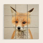 Baby Fox - Colorful Wood Wall Art Gallery Image 1