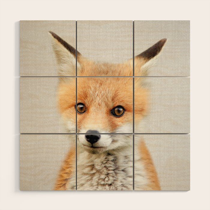 Baby Fox - Colorful Wood Wall Art Gallery Image 1