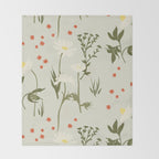 Flower market, Gdansk, Botanical Vintage art Throw Blanket Gallery Image 2