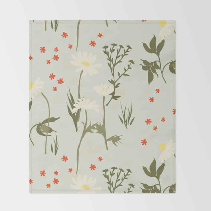 Flower market, Gdansk, Botanical Vintage art Throw Blanket Gallery Image 2