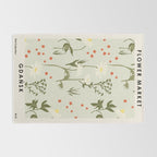 Flower market, Gdansk, Botanical Vintage art Rug Gallery Image 2