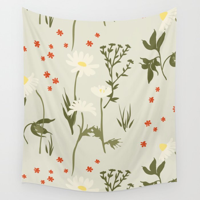 Flower market, Gdansk, Botanical Vintage art Wall Tapestry Gallery Image 4