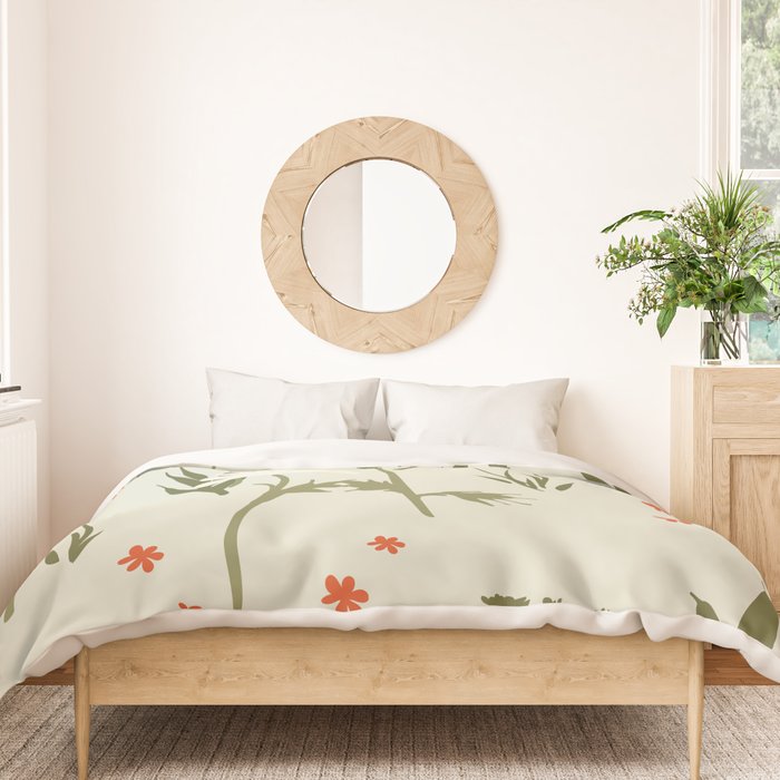 Flower market, Gdansk, Botanical Vintage art Duvet Cover Gallery Image 3