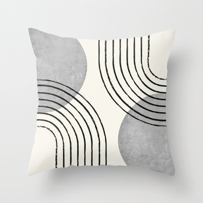 Sun Arch Double - Grey Throw Pillow Gallery Image 1