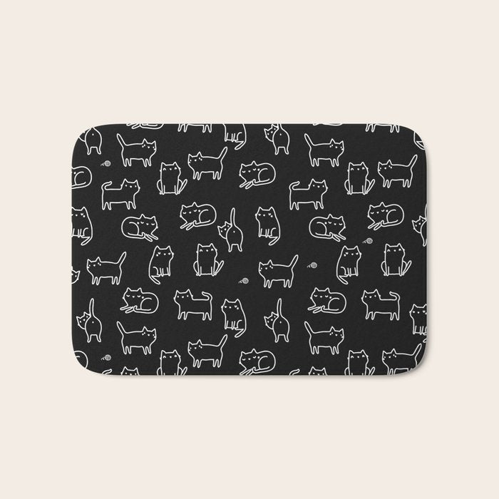 Black cats on black Bath Mat Gallery Image 1