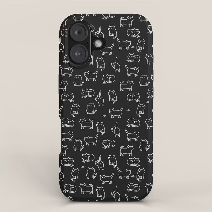 Black cats on black iPhone Case Gallery Image 1